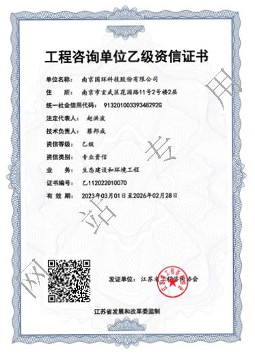 工程咨詢(xún)單位乙級(jí)資信證書(shū)